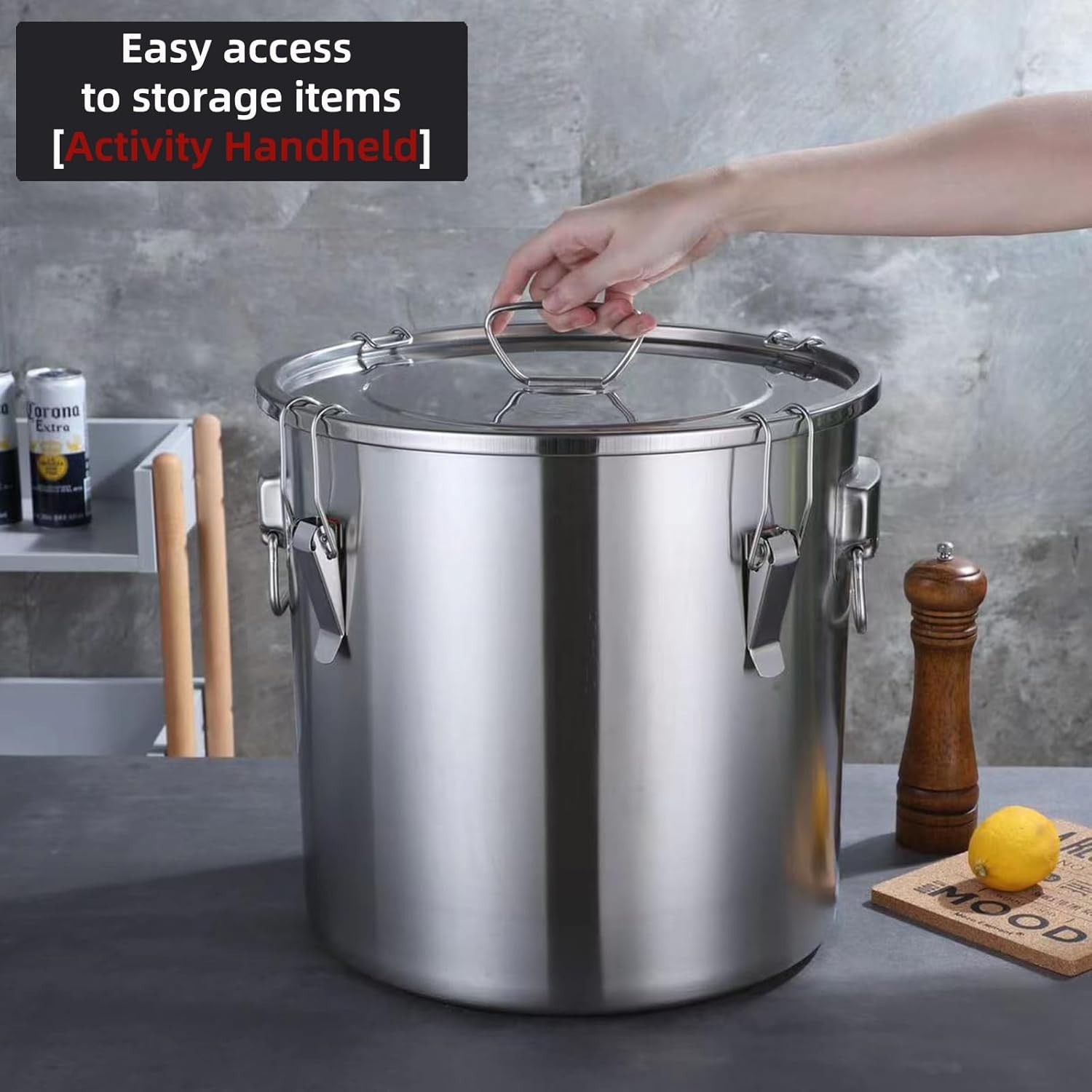 12L 304 Stainless Steel Airtight Food Storage Container