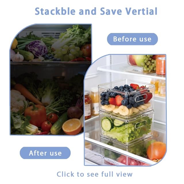 2 Pack Fruit Storage Containers for Fridge with Lid & Drain Basket