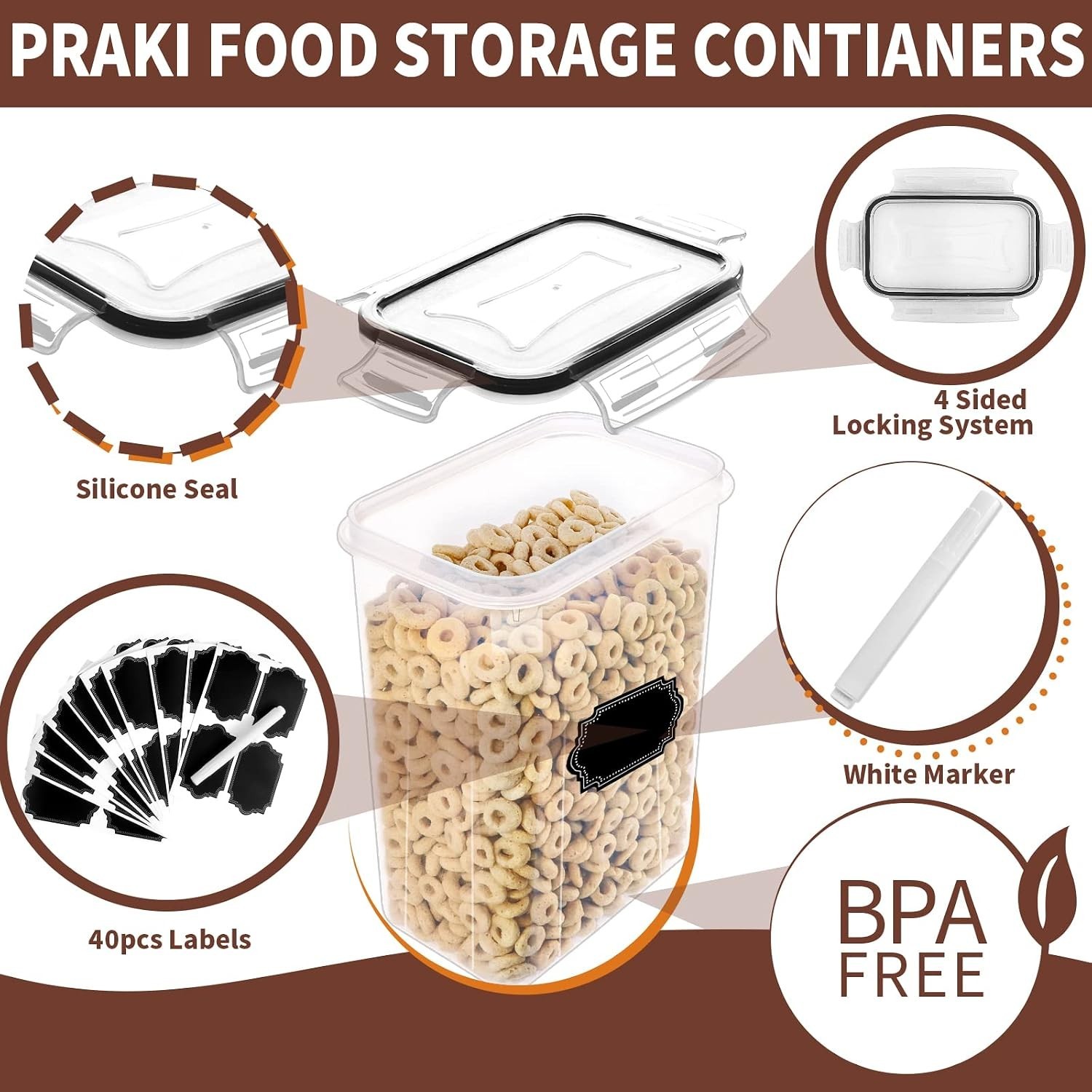 BPA-Free Airtight Food Storage Containers – 24 PCS with Labels & Marker Included