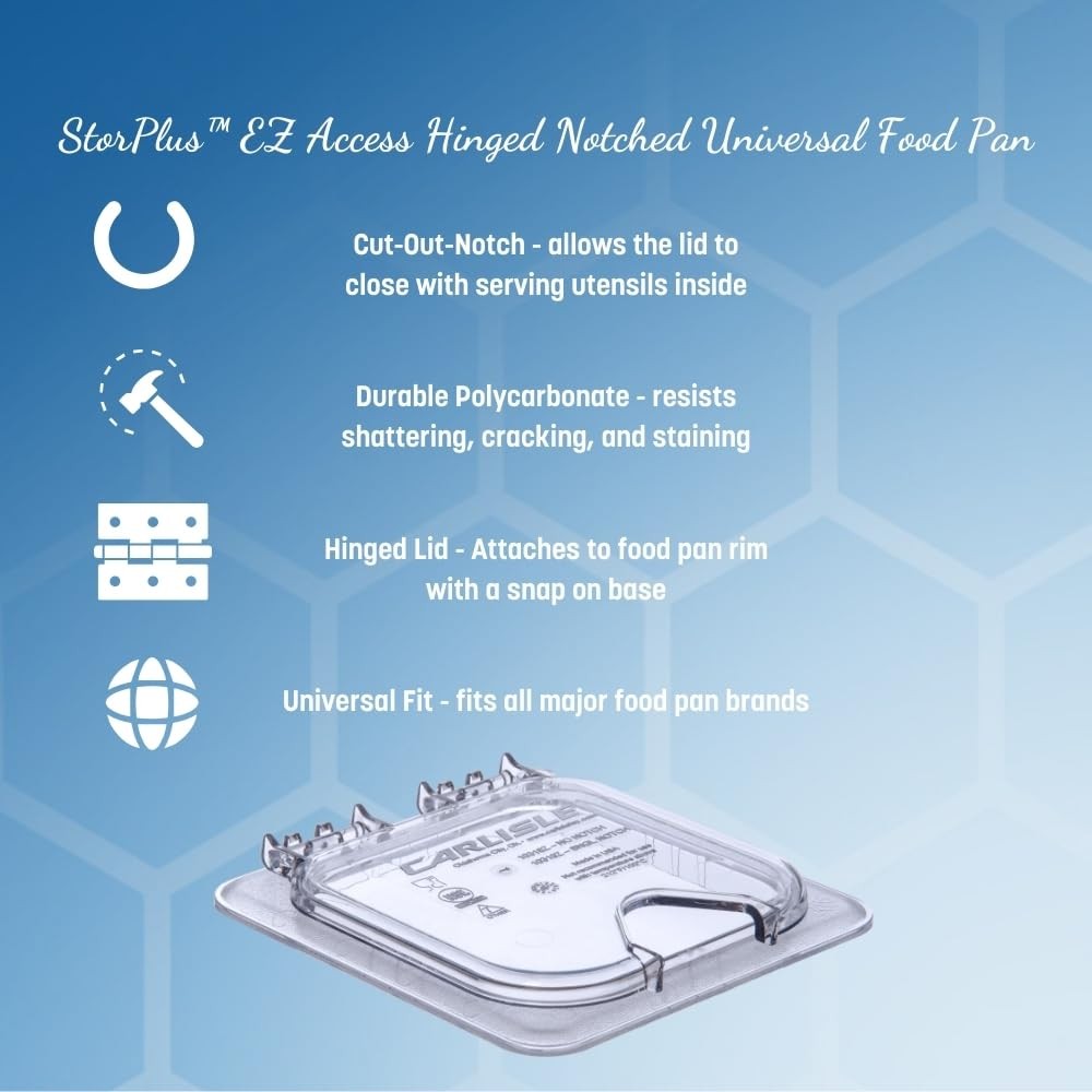Carlisle FoodService Products StorPlus EZ Access Lid, Cover for 1/9 Size Food…