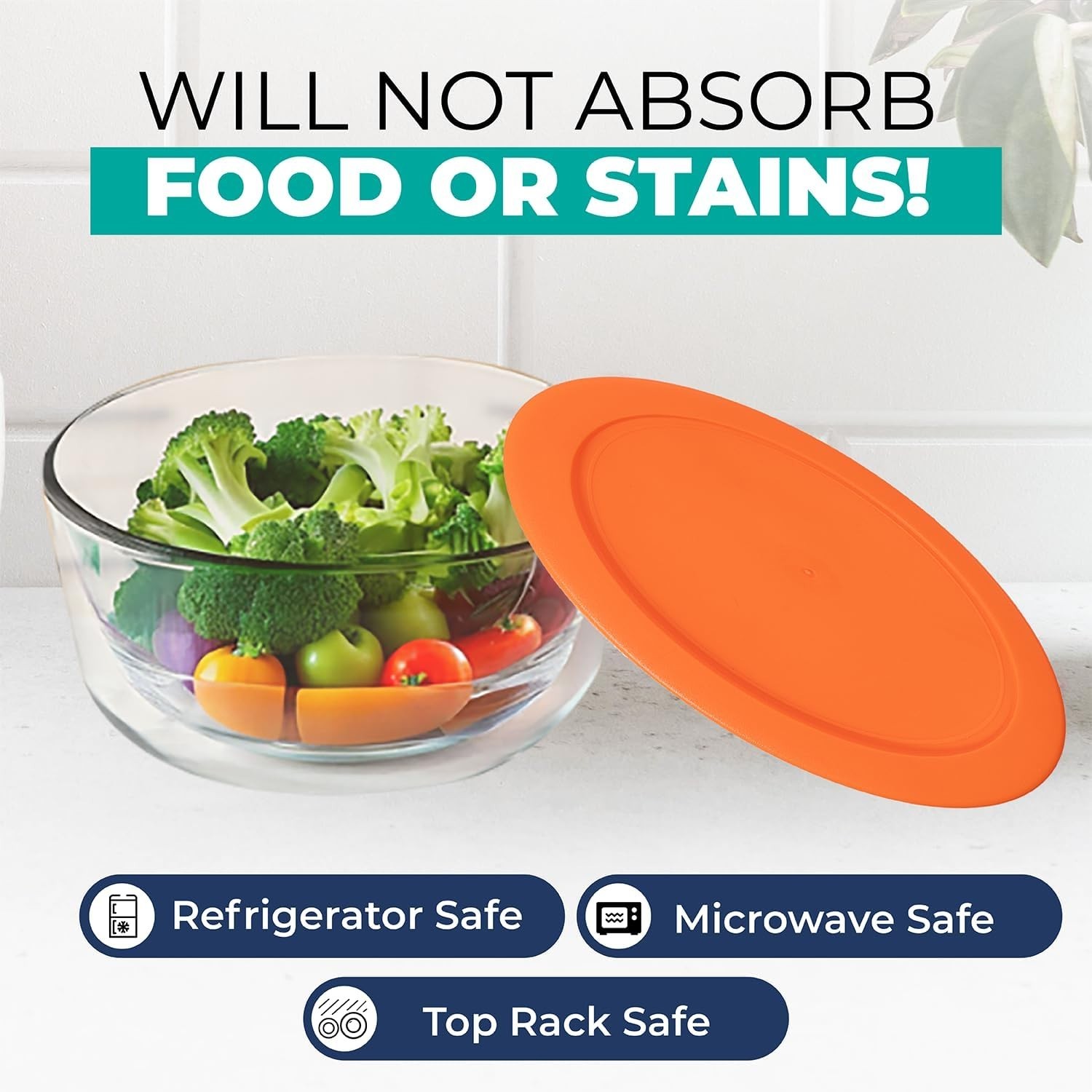 Replacement Lids for Pyrex Containers Round Food Storage BPA-Free Leak Proof