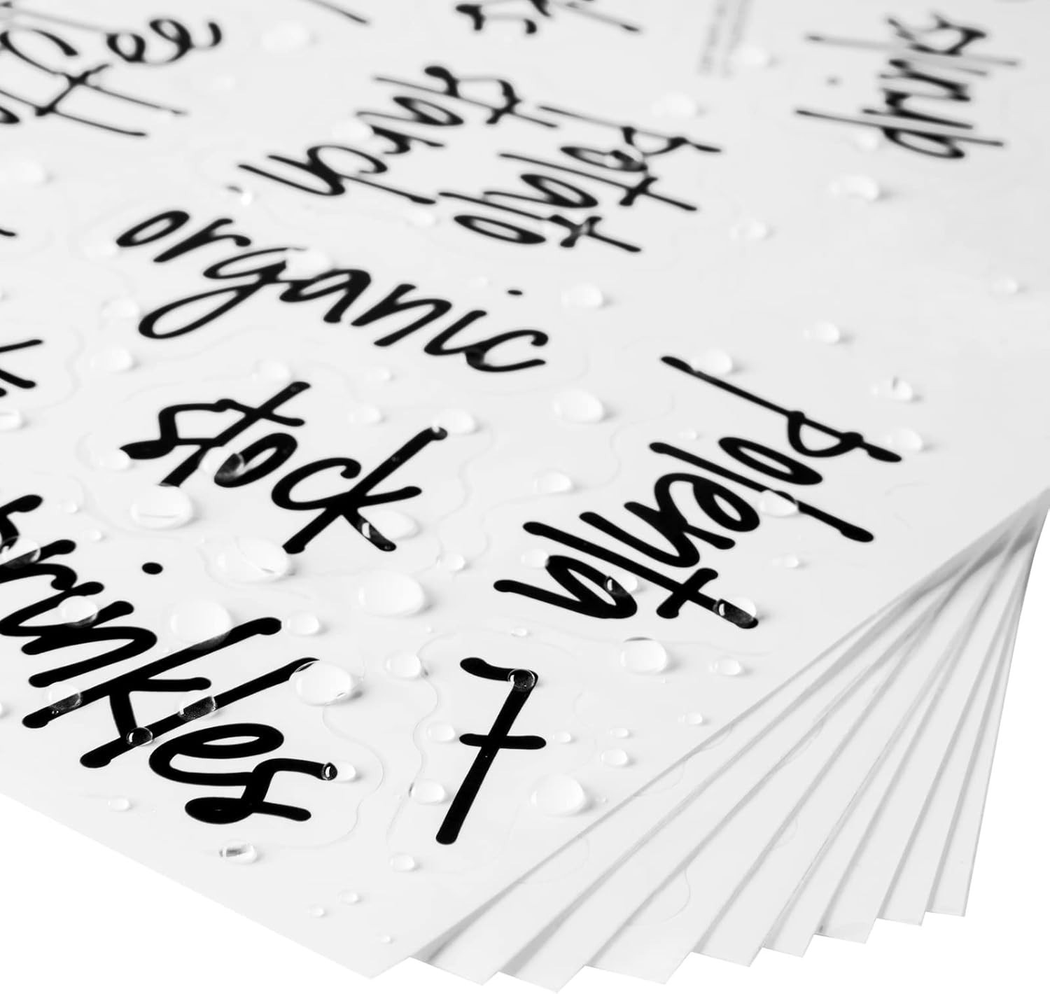 157 Black Script Vinyl Pantry Labels for Food Containers