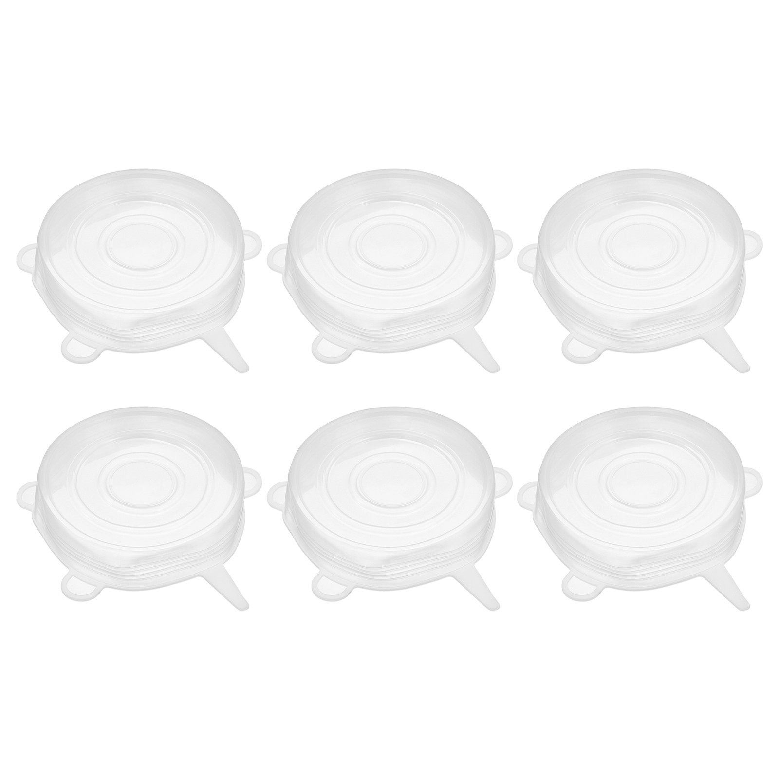 6Pack Silicone Stretch Lids 3.74″ Round Container Lid for Food Cover White