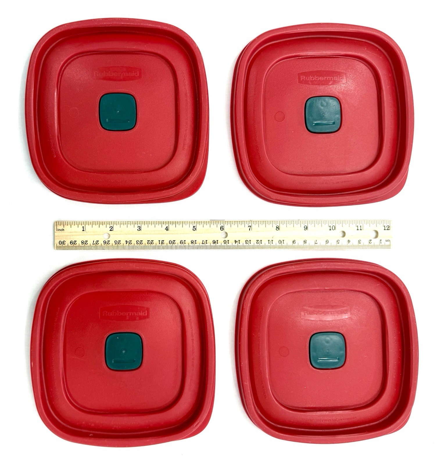 4 Rubbermaid 6.5” Easy Find Lids 2D85 Red READ Vent Square Microwave Replacement