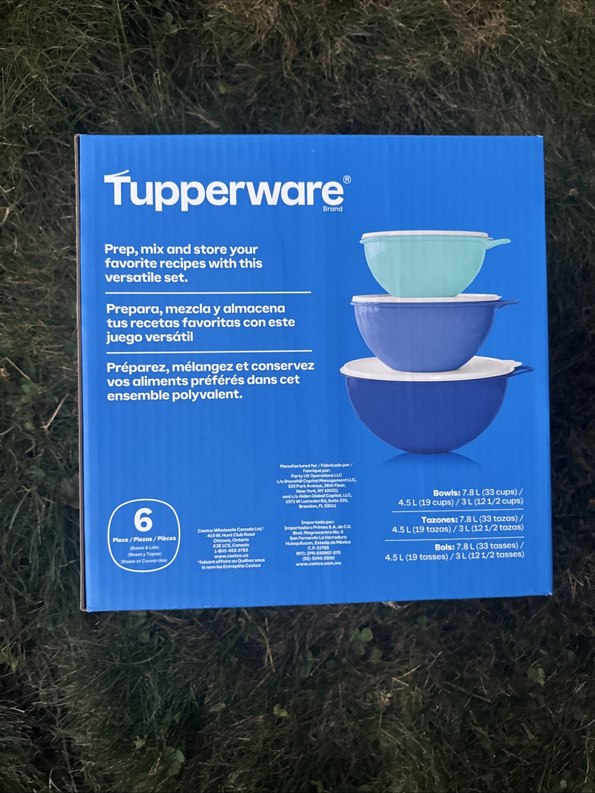 Tupperware Thatsa Bowl Set 3Pc Blues Leak Proof Nestable Dishwasher Safe Nestabl