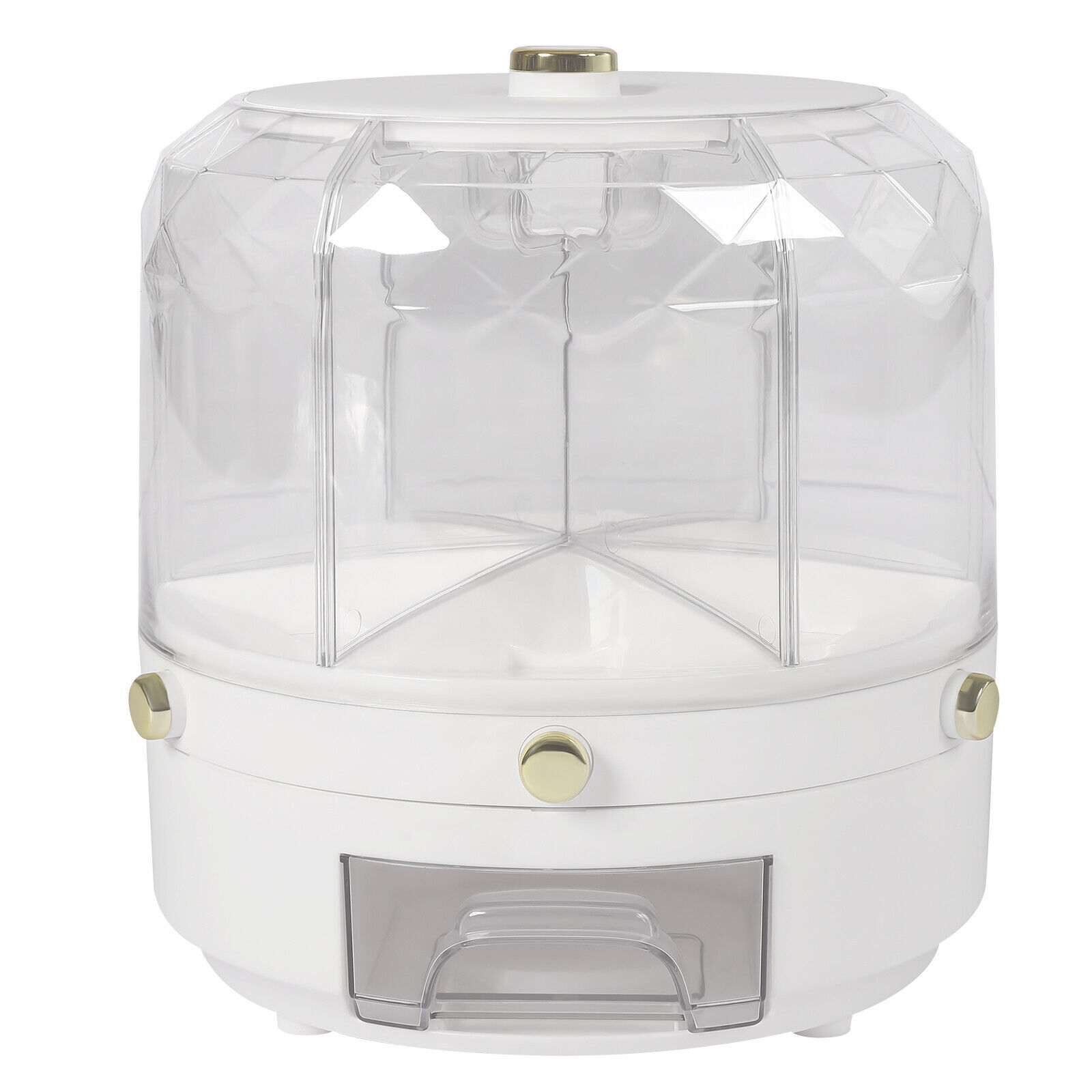6-Grid Rotating Rice Dispenser Dry Grain Food Storage Container Tank for Kitchen
