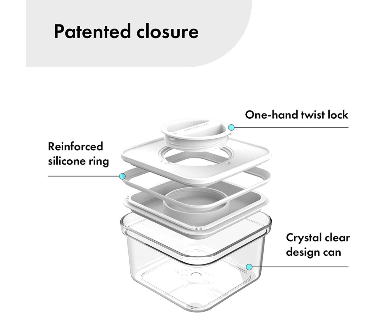 3 Set, Neoflam Airtight BPA free Dry Food Kitchen Storage Container Canister Set