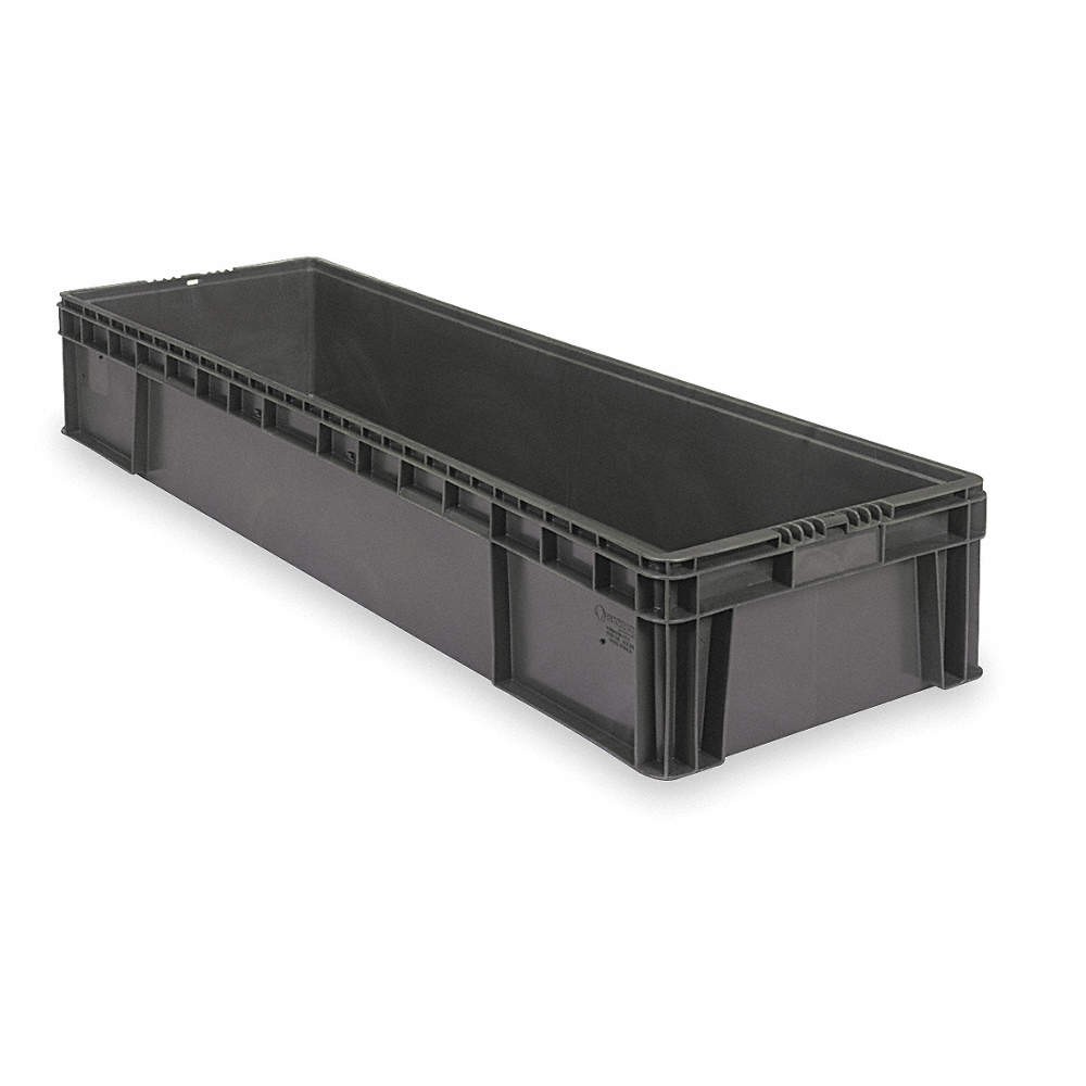 BUCKHORN SW4815080201000 Straight Wall Container,Gray,Solid,HDPE 3FZC2