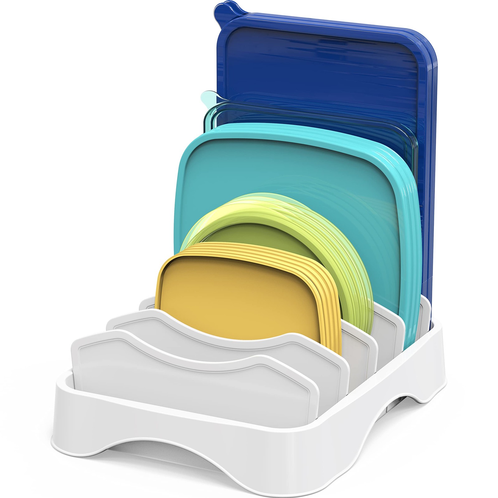 Plastic Lid Storage, Adjustable Divider Tray, 10×8, White