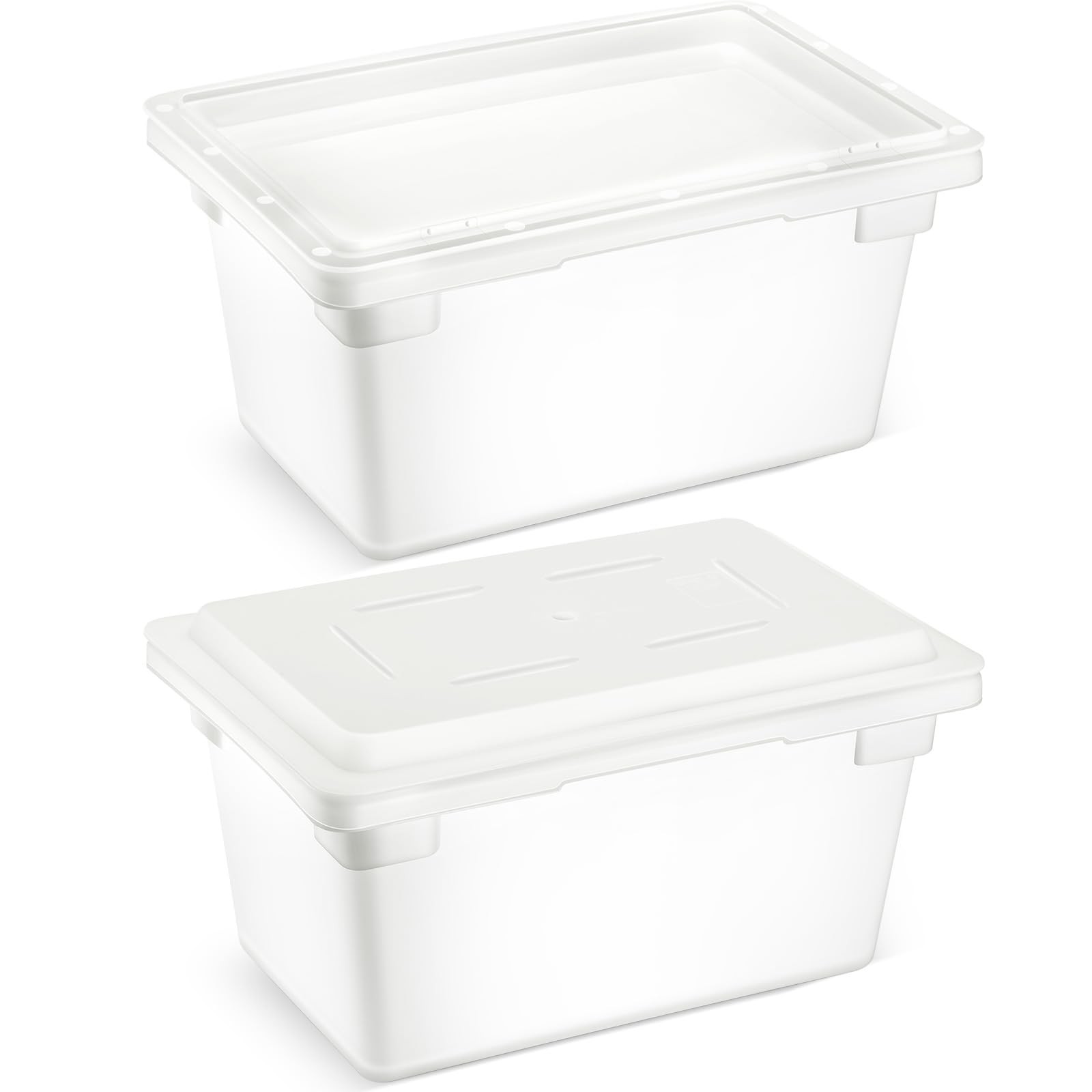 2 Pack Food Storage Box Tote, Freezer and Dishwasher Safe Commercial Food Sto…