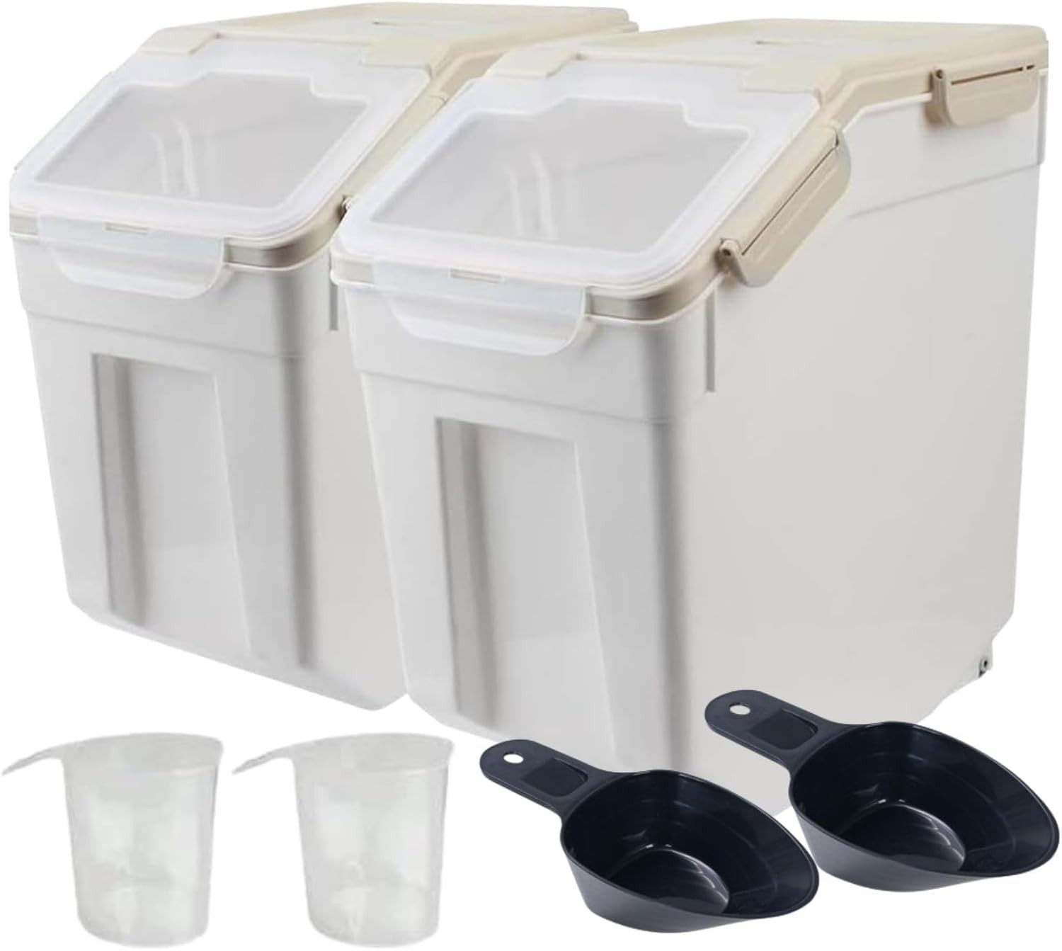 Large Flour Storage Container Bin 50Lb, 2Pack Airtight Rice Storage Containers w