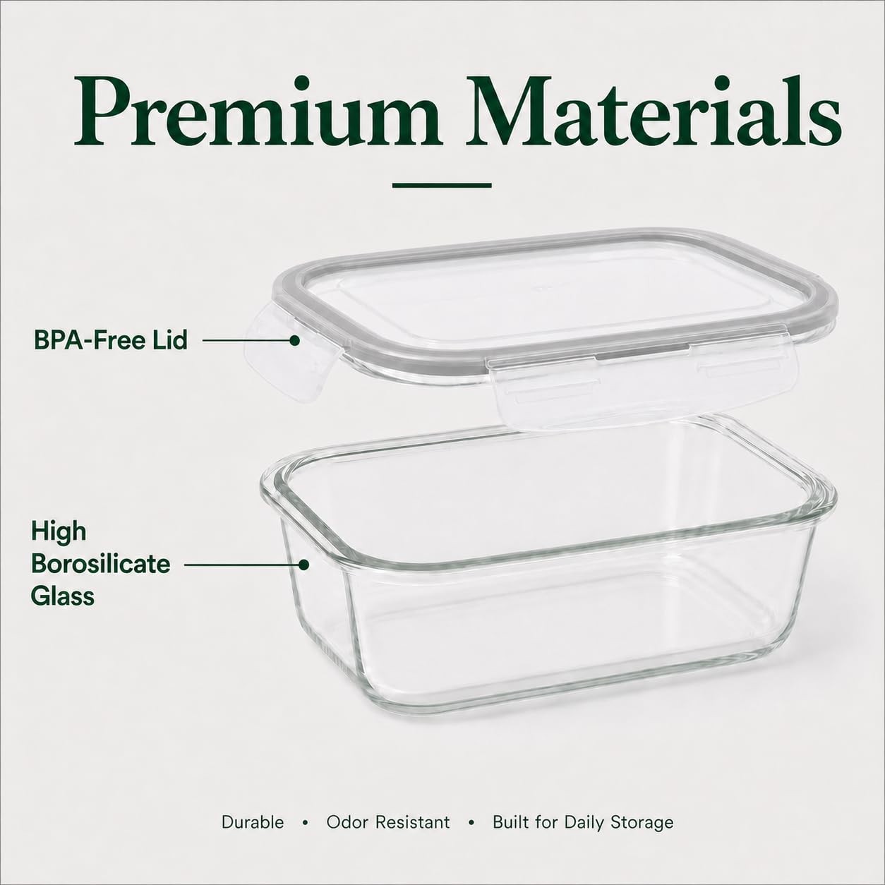 2 Pack 63oz Large Glass Storage Containers with Lids Big Meal Prep Food Conta…