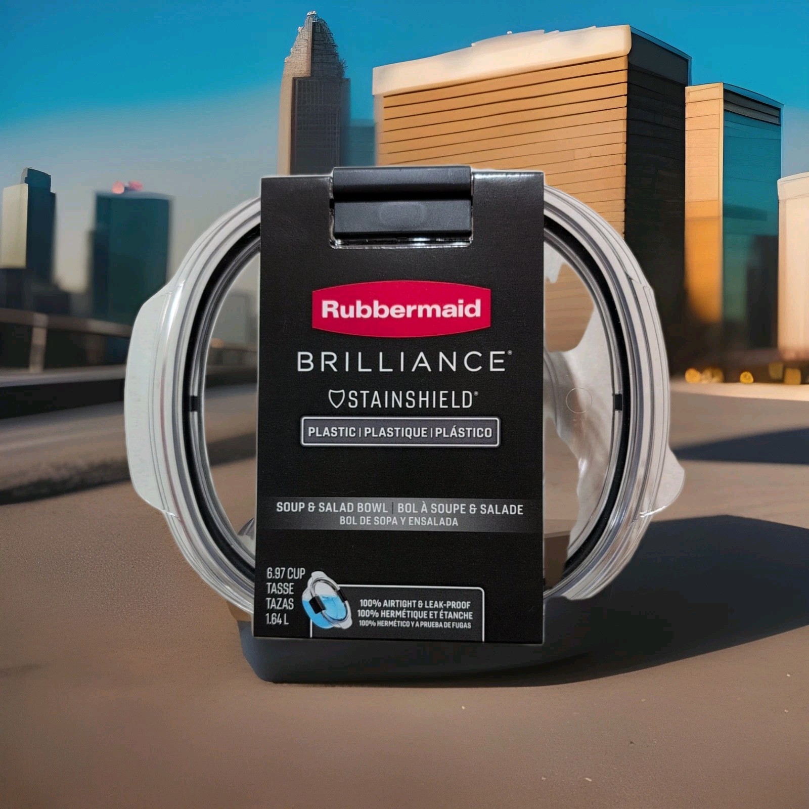 Rubbermaid Brilliance Stain Shield Soup, Salad Bowl 100% Airtight & Leakproof