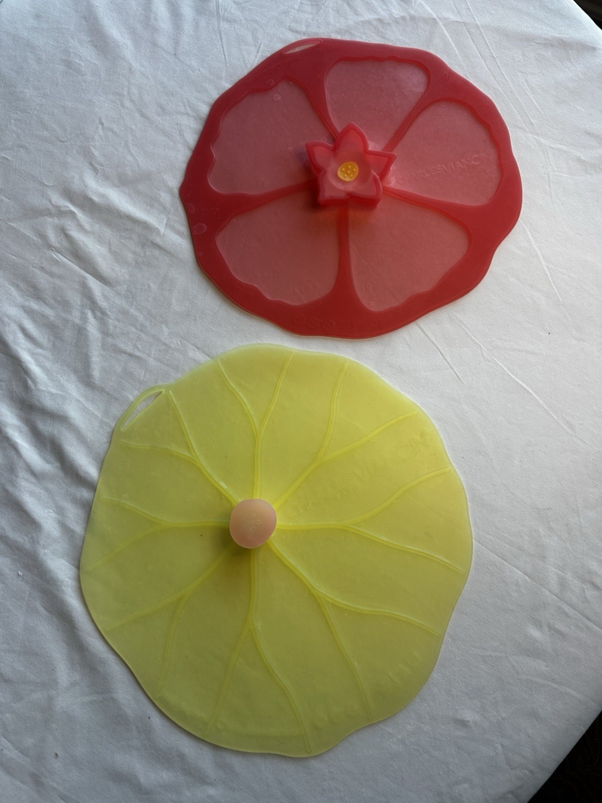 2 Charles Viancin Silicone Lids Food Cooking Storing Baking Kitchen 11 Inch