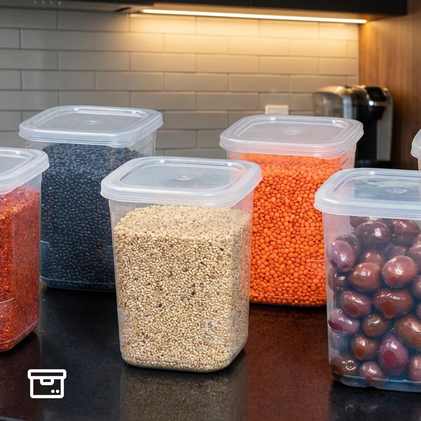 10 Pack 39 oz Airtight Food Storage Containers with Attached Hinged Lids – St…