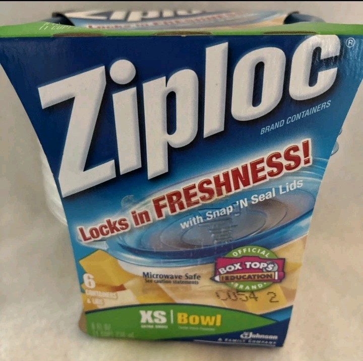 NEW 2006 Ziplock Vintage Snap ‘n Seal Bowls (6 Containers & Lids) 8fl.oz 1-Cup