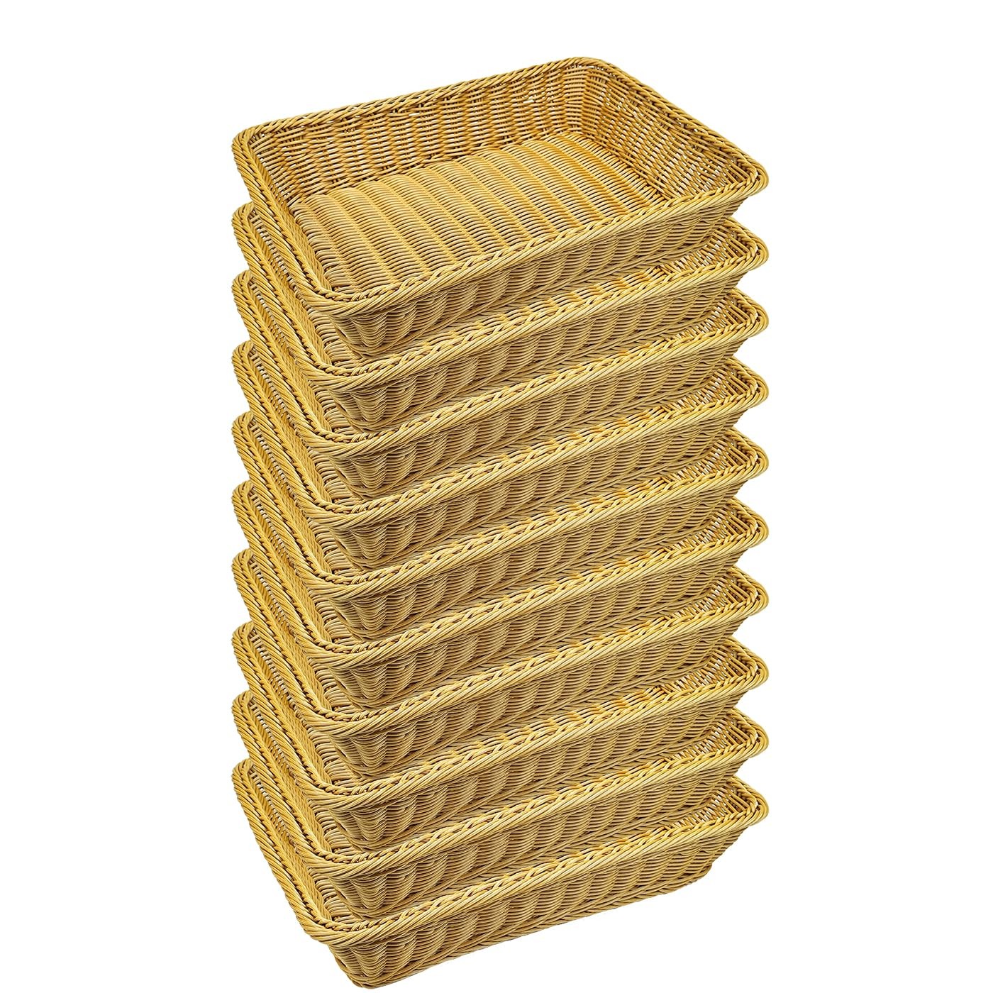 10 pack Fruit Baskets Wicker Bread Basket, Woven Tabletop Food Fruit Vegetabl…
