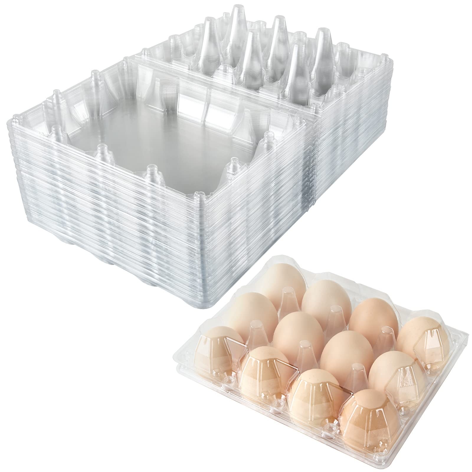 Plastic Egg Cartons Bulk 48 Packs Empty Clear Plastic Egg Carton Holds Up To 12
