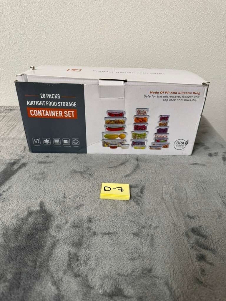 AR+COOK 20 Pc FOOD STORAGE CONTAINER BPA Free Plastic Nestable NEW (stg 10)