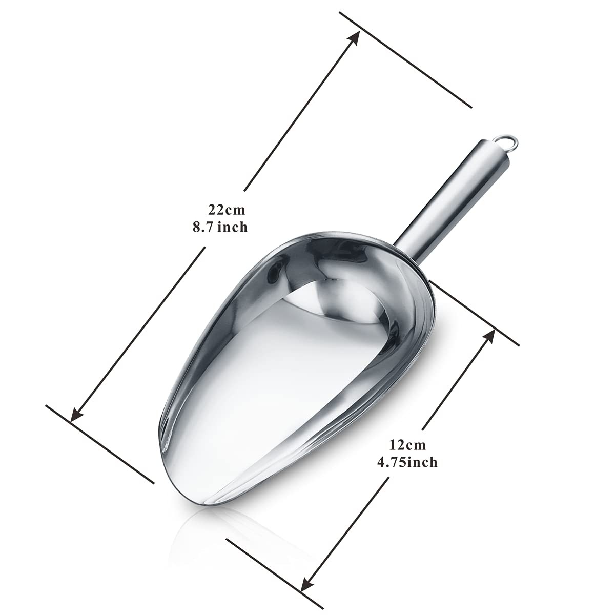 Stainless Steel Ice Scoop 6 OZ, Metal Ice Scooper For Ice Maker, Multipurpose…