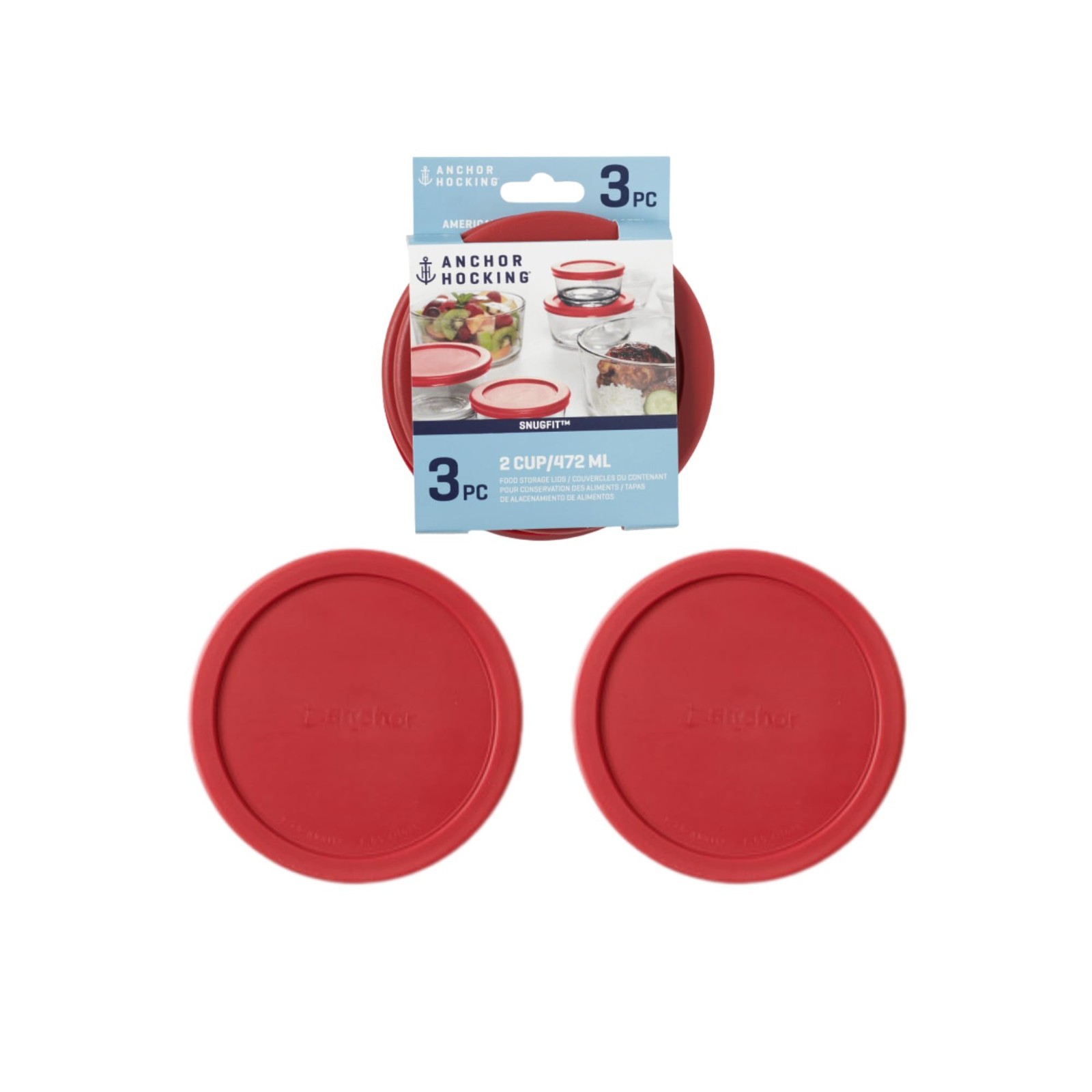 Anchor Hocking Classic Round Food Storage SnugFit Replacement Lids