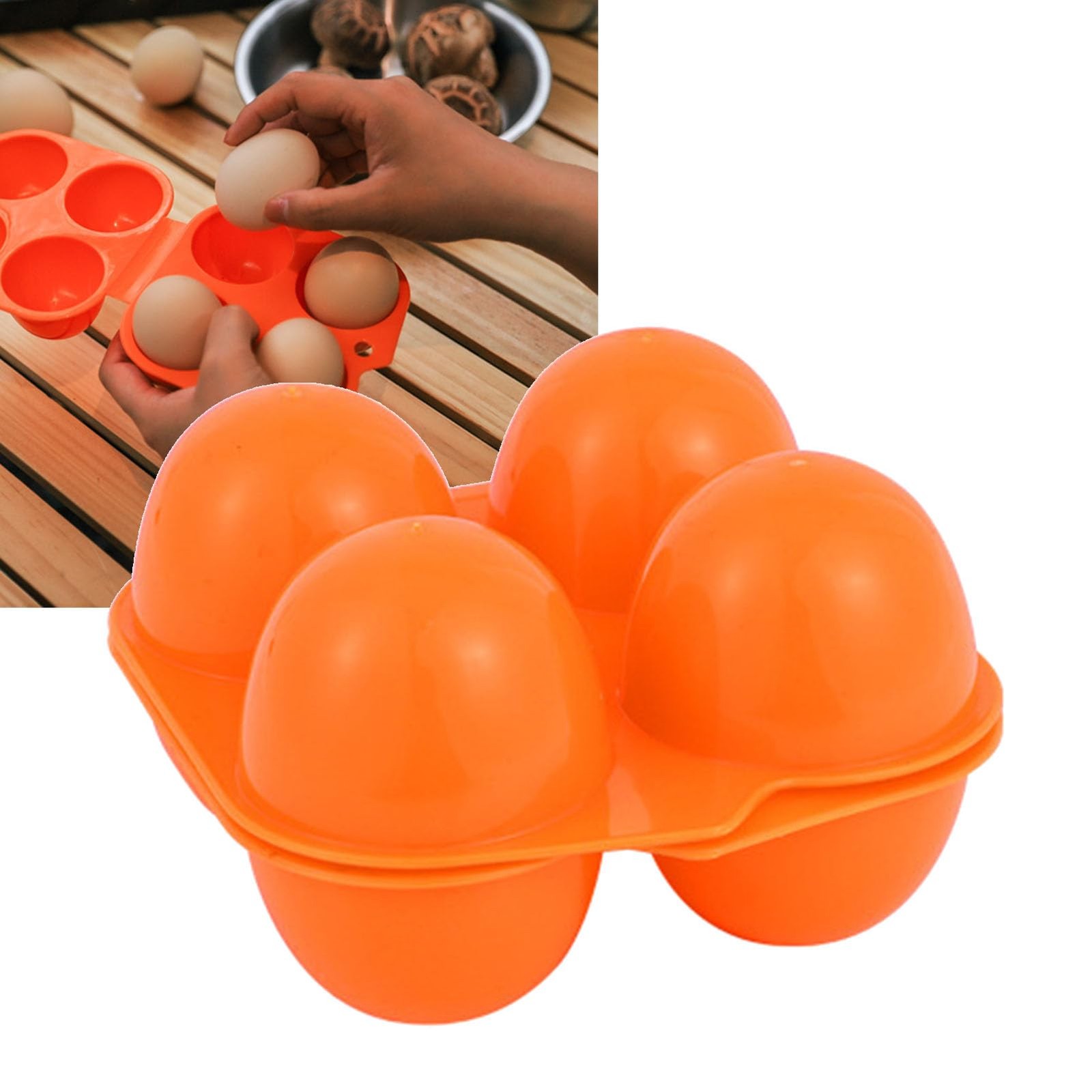 Square 4 Count Egg Cartons Reusable Plastic Egg Container Anti Drop Home Stor…