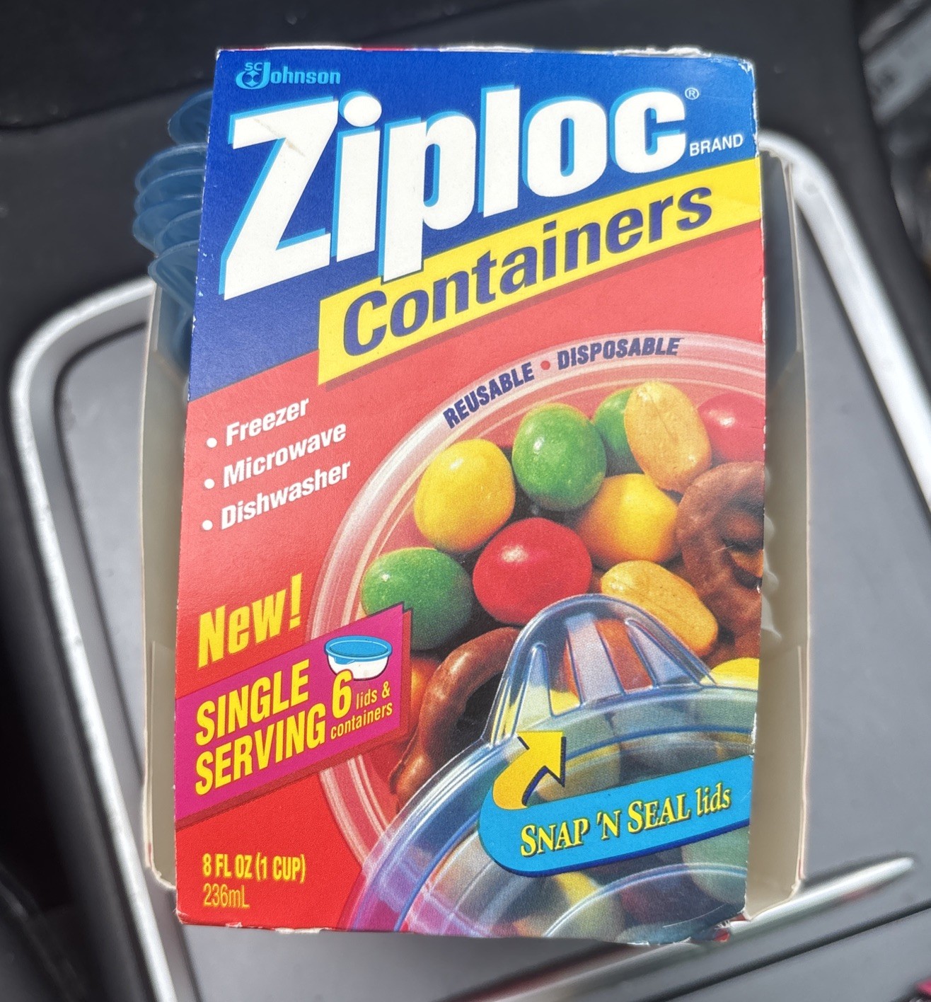 New Ziploc 6 Snap’n Seal 8 oz 1 Cup Containers 1998 VTG NOS Single Serve