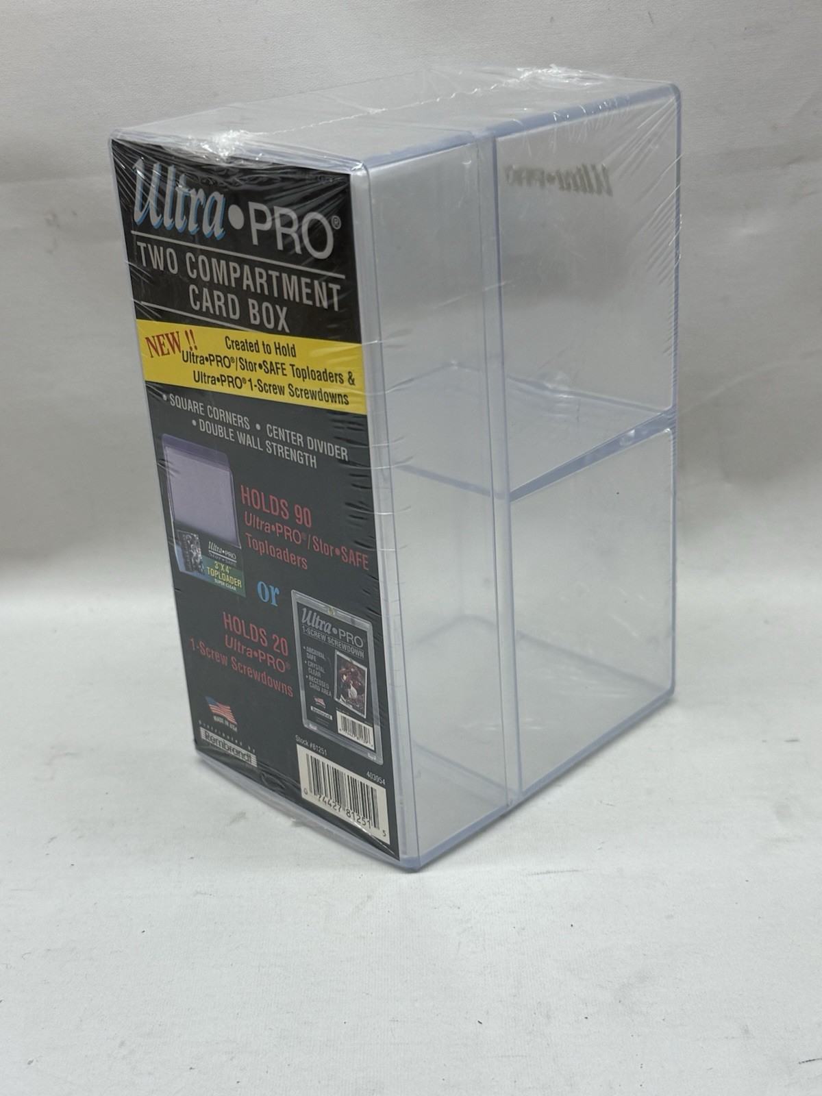 Ultra Pro 2 Compartment Card Storage Box – Holds Toploaders and Card Holders