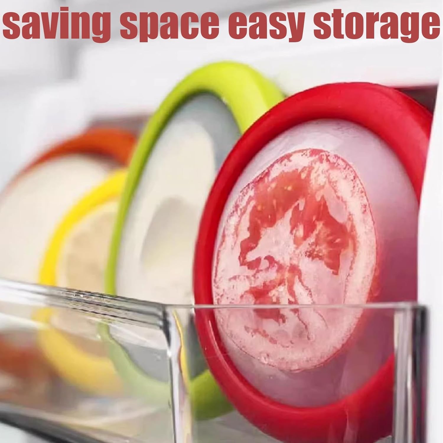 Winb 4-Pack Reusable Fruit & Veggie Savers for Avocado Tomato Apple Onion