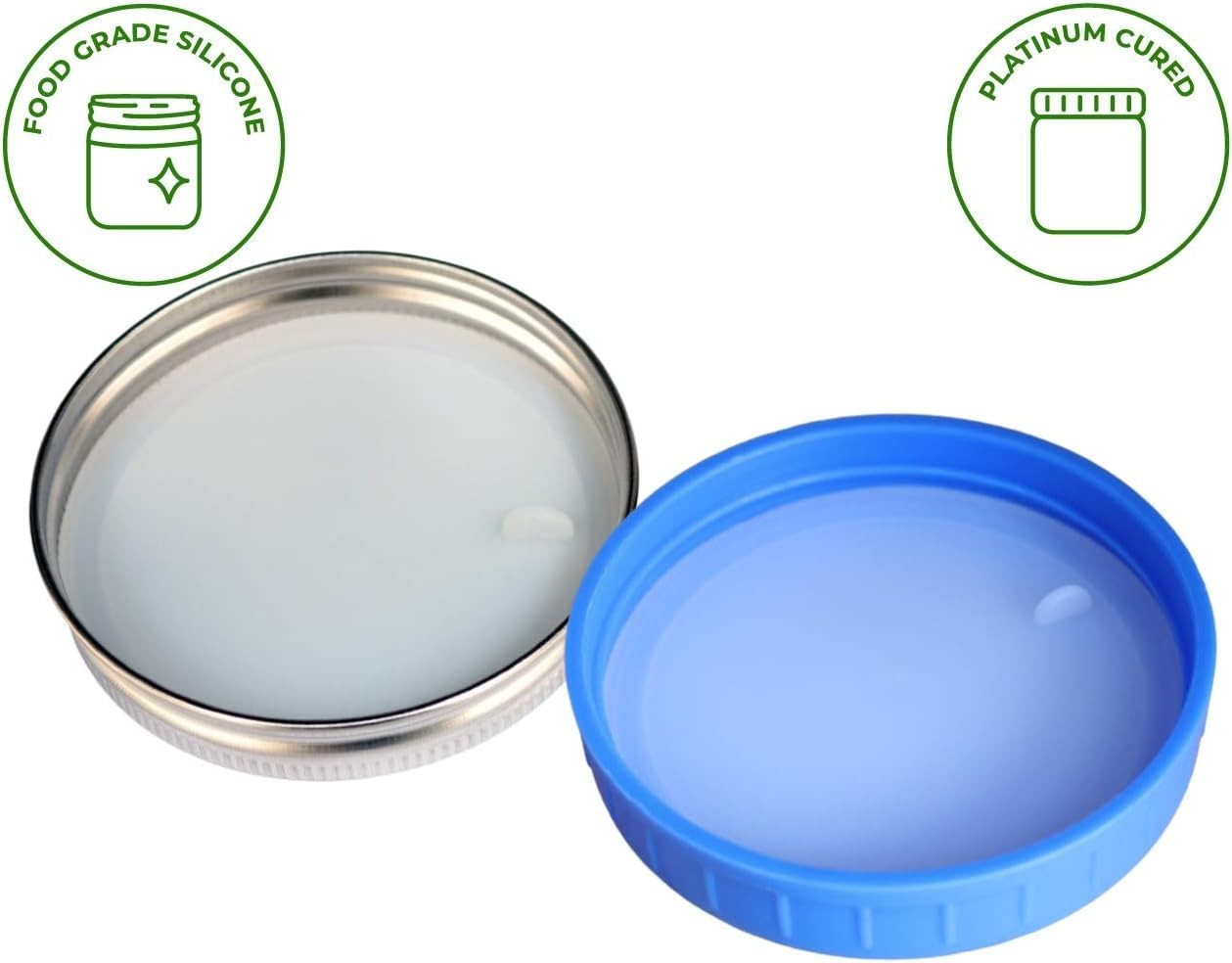 Leak Proof Platinum Silicone Sealing Lid Inserts/Liners for Mason Jars 10 Pac…