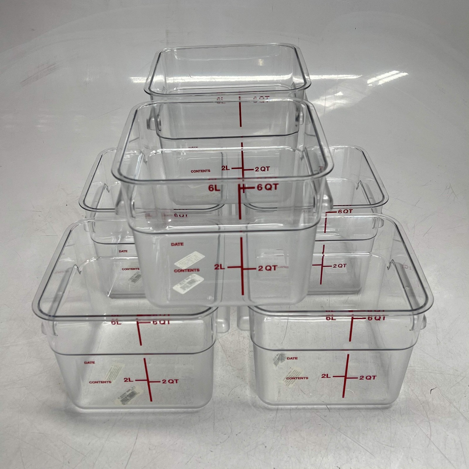 CARLISLE (SET OF 6) Squares Polycarbonate Food Storage Container 6 qt 1195207
