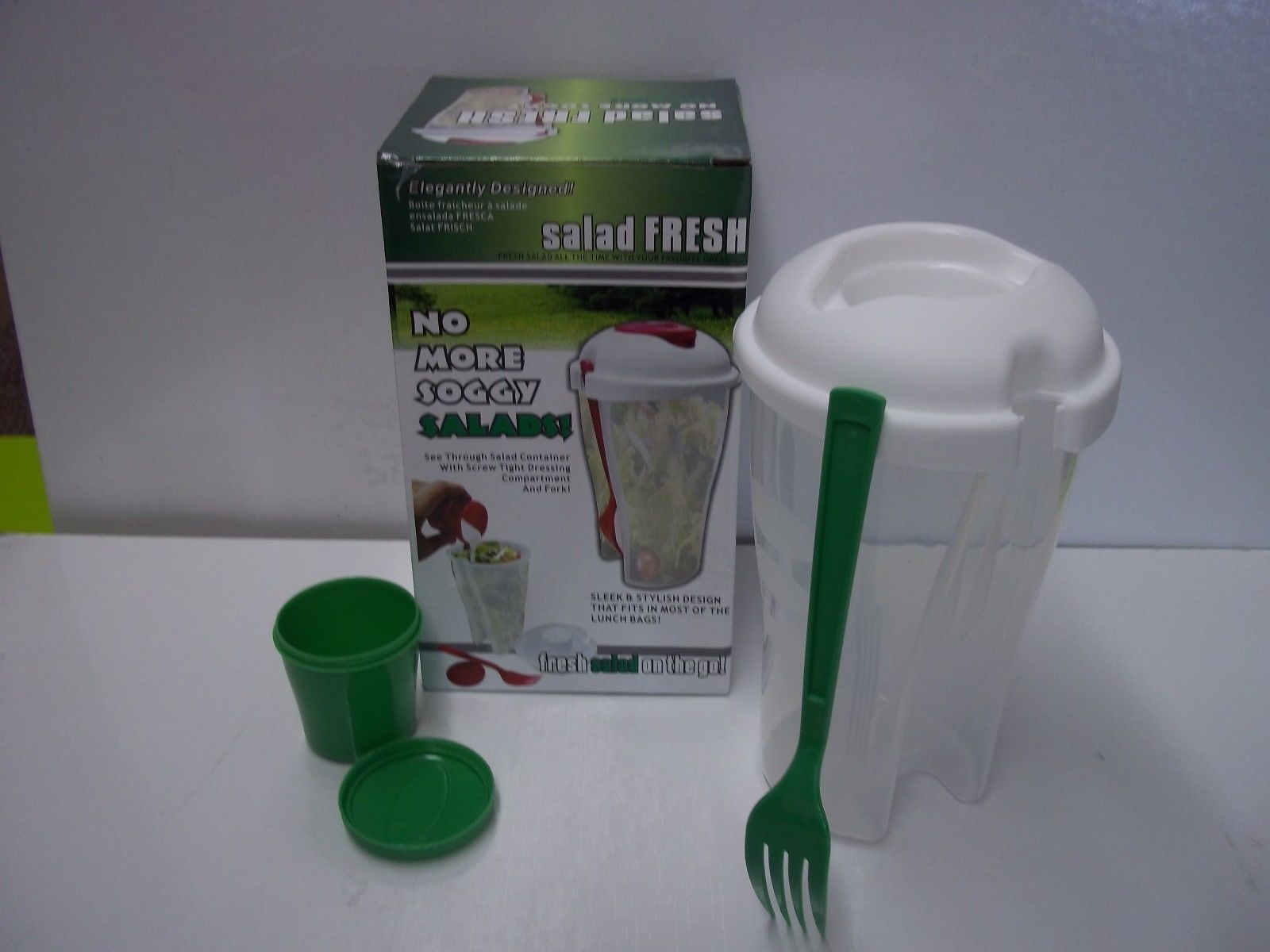 2 Salad Fresh Containers With Separate Dressing Compartment Great Lunch For Work