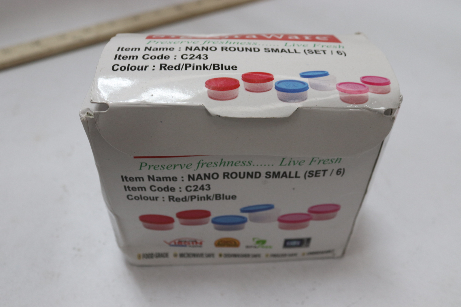 (6-Pk) Signora Ware Condiment Cups Containers with Lids Red/Pink/Blue C243