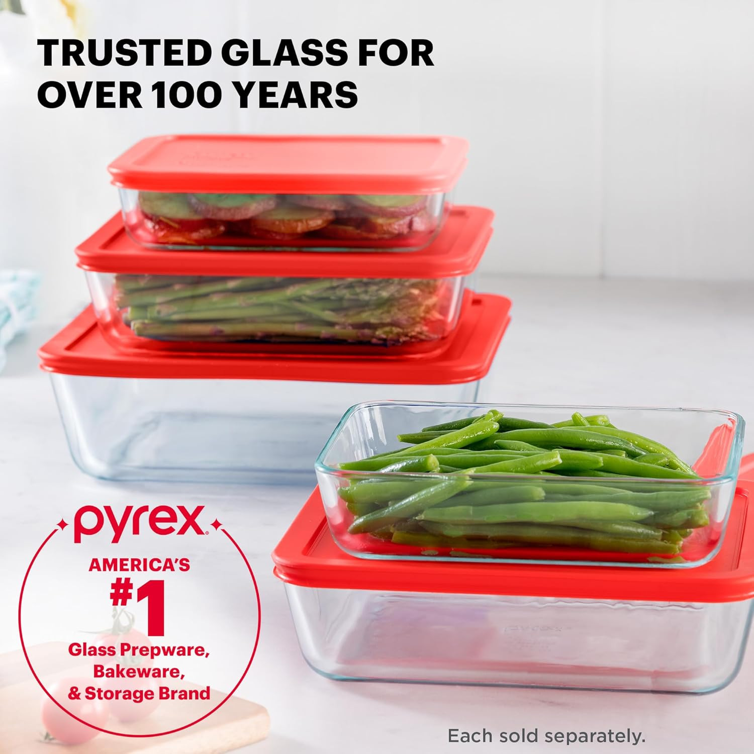 Simply Store Glass Food Storage Container, Snug Fit Non-Toxic Plastic Bpa-Free L