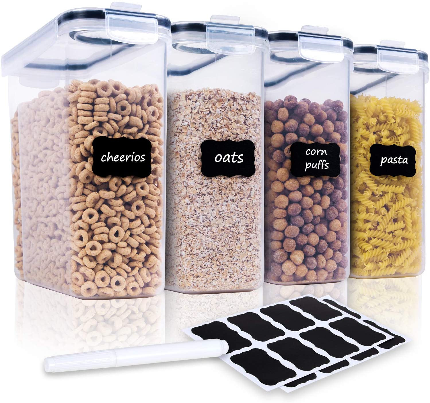 FOOYOO Cereal Containers Storage Set – 4 Piece Airtight Large Food Storage Conta