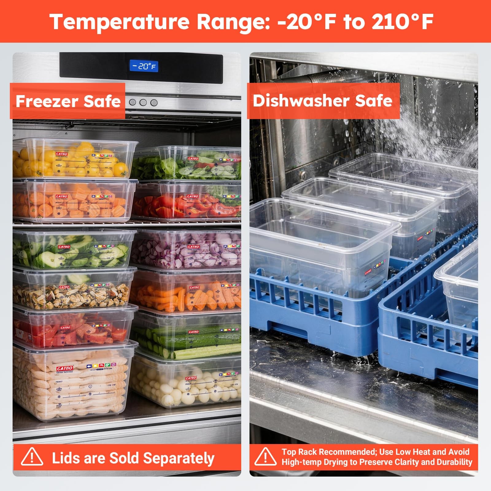 6-Pack 1/3 Size 6″ Deep Polycarbonate Food Pans, NSF Commercial Clear Food Pr…