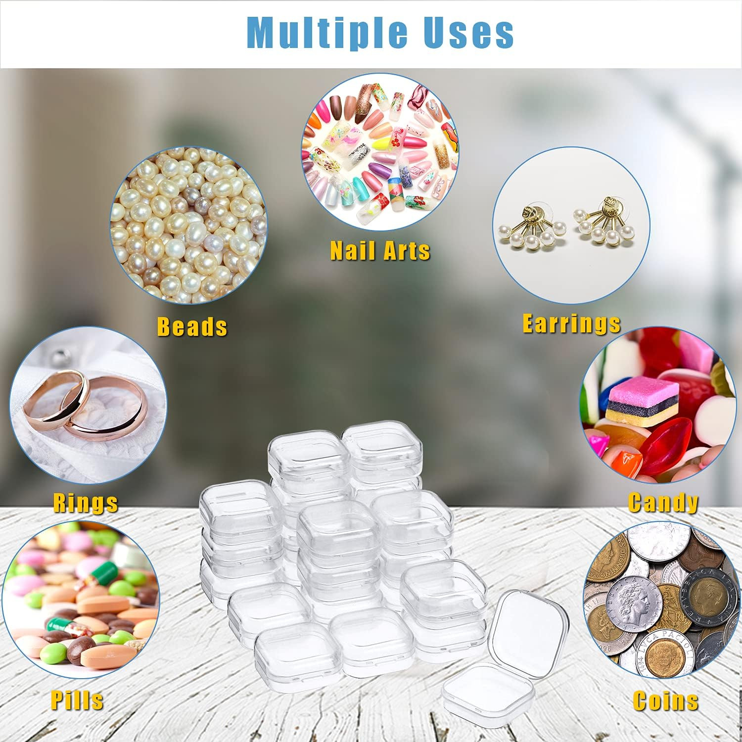 Small Containers with Lids 24 Packs Plastic Box Clear Small Storage Containers B