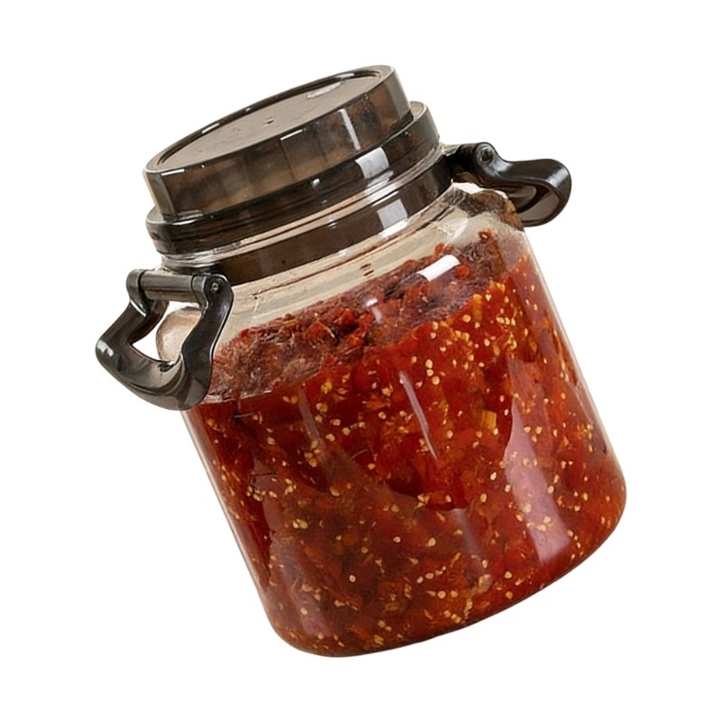 Transparent Pickle Jar With Detachable Press And Handle Fermentation Container