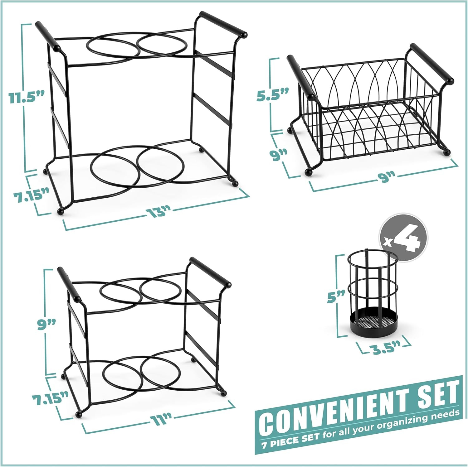 ® Buffet Caddy — 7-Piece Stackable Set Includes Plate, Napkin, and Silverware Ho