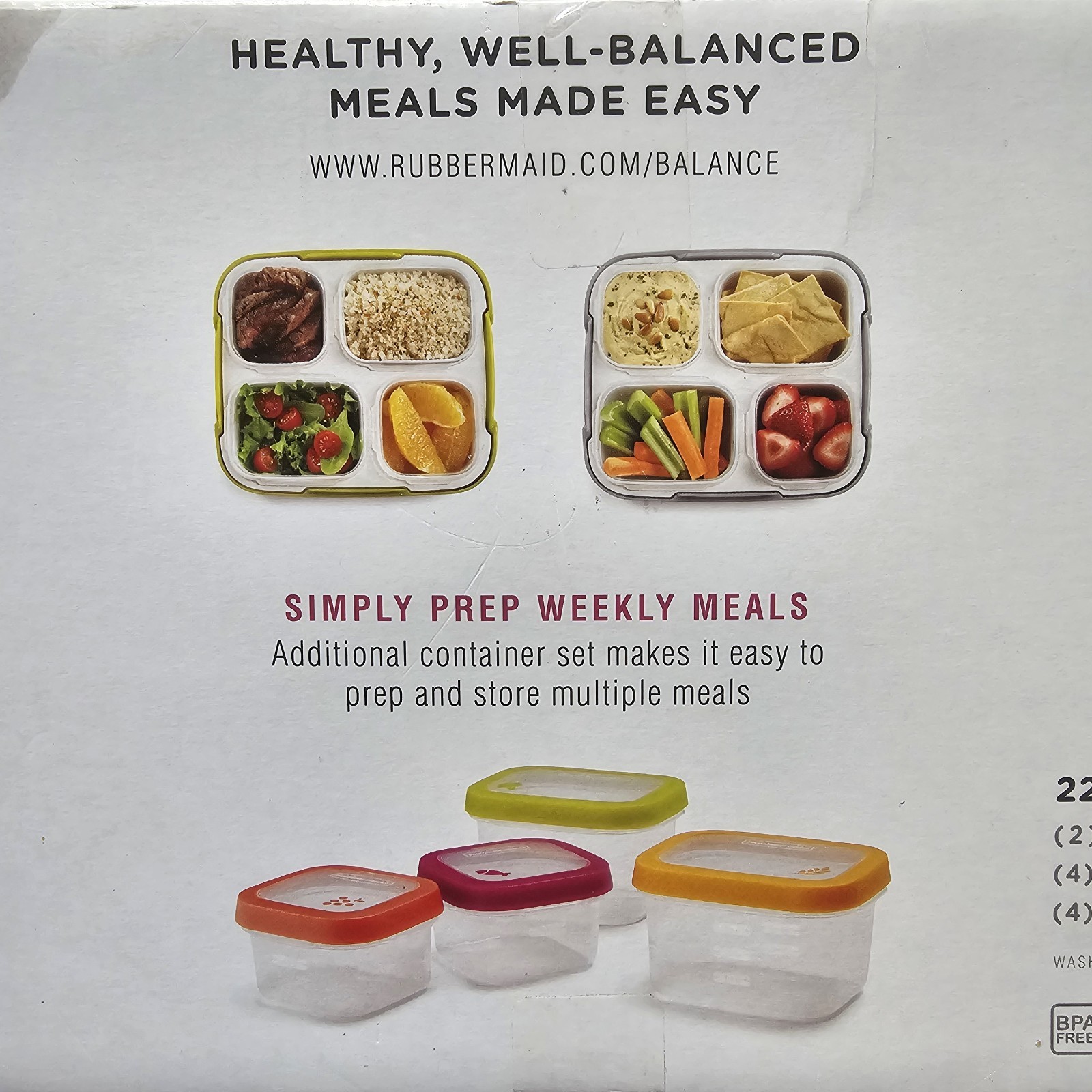 Rubbermaid Balance Meal Planning Kit 2 Kits New In Box Plus Meal Planning Guide