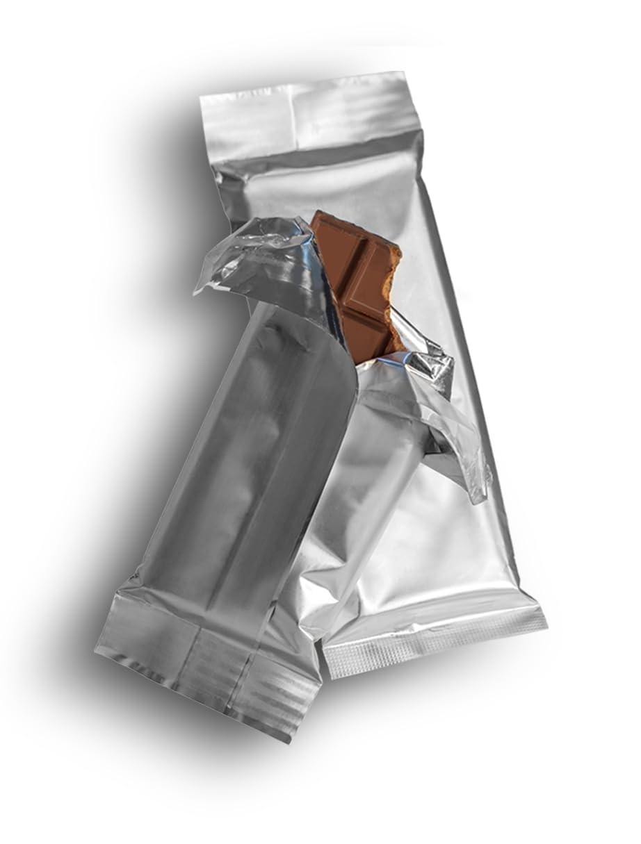 100 Pack Metalized Bags Chocolate Bar Wrapping 6.89×3 Inch Fits 5.51×2.36