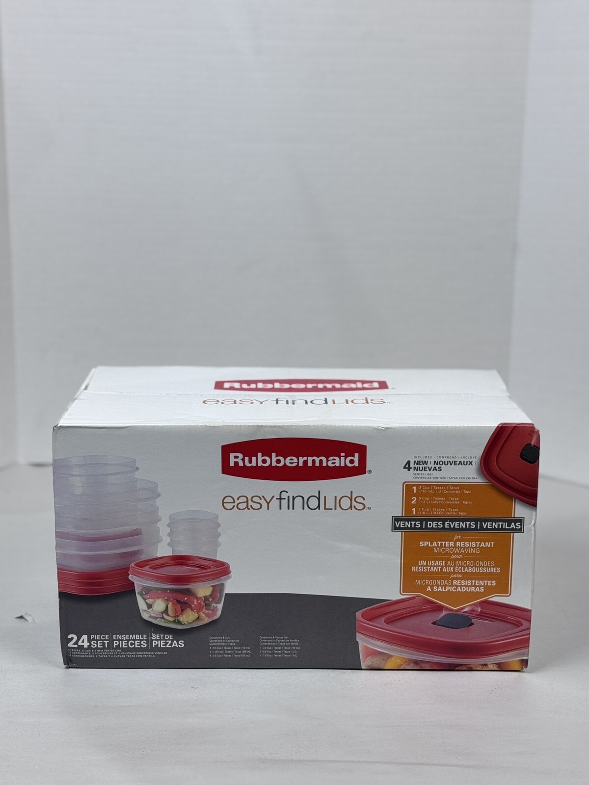Rubbermaid EasyFindLids 24 Piece Food Storage Containers Variety Set Red NEW