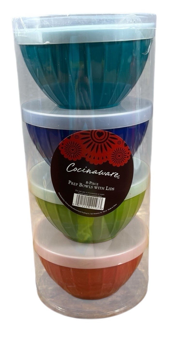 Cocinaware~8 Piece Prep, Serve, and Storage Set Bowls Malemine NEW!!