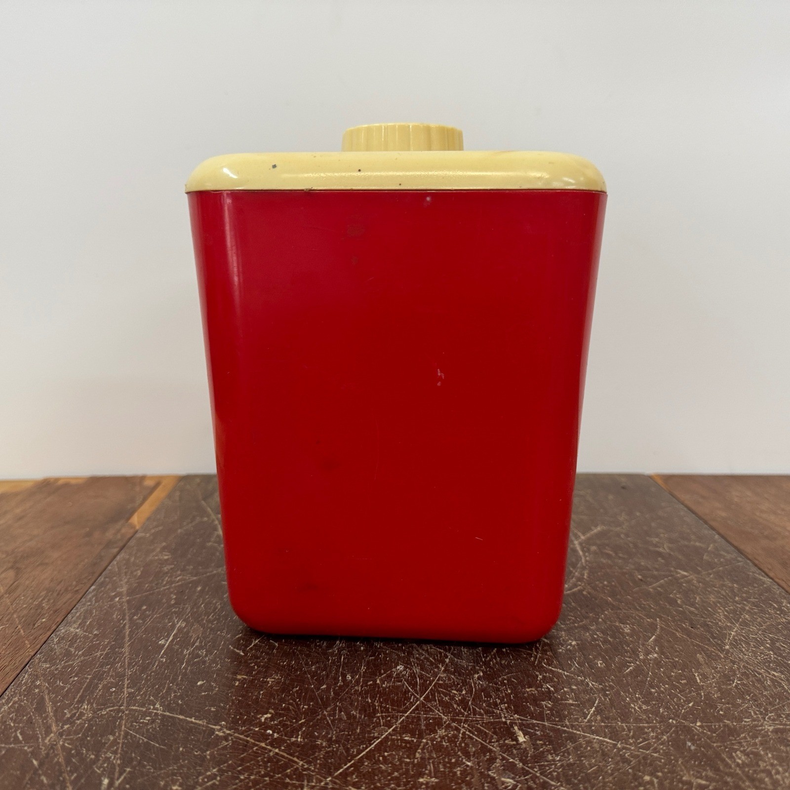 Vintage Retro Plastic Red White Cream SUGAR Canister