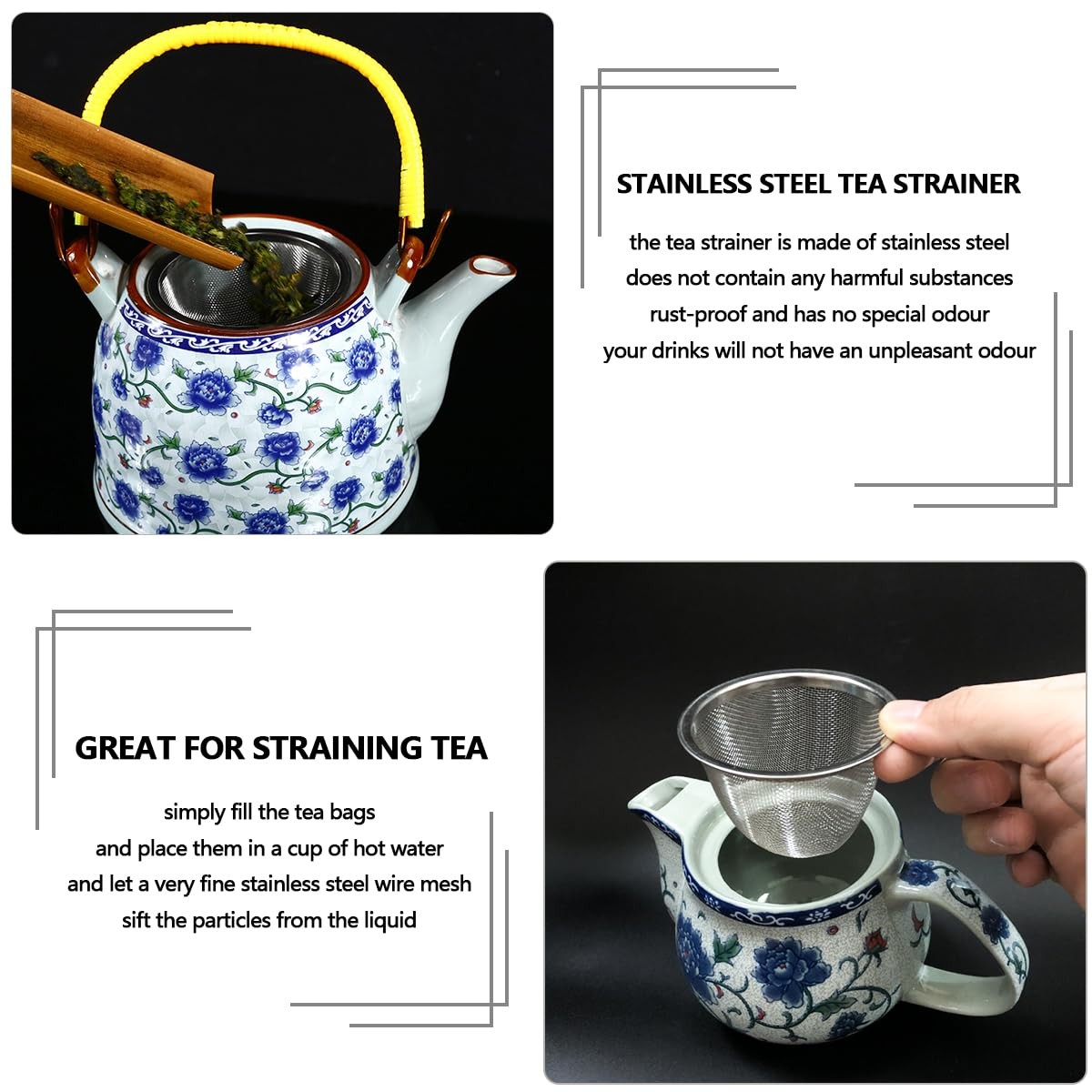 10 Pcs Stainless Steel Tea Filter, 304 Metal Teapot 2.5×1.9inch, Silver