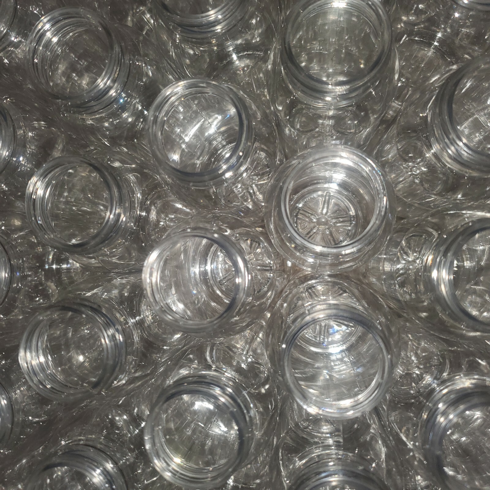 (348) 8oz Clear Plastic Juice Bottles with White Caps👑