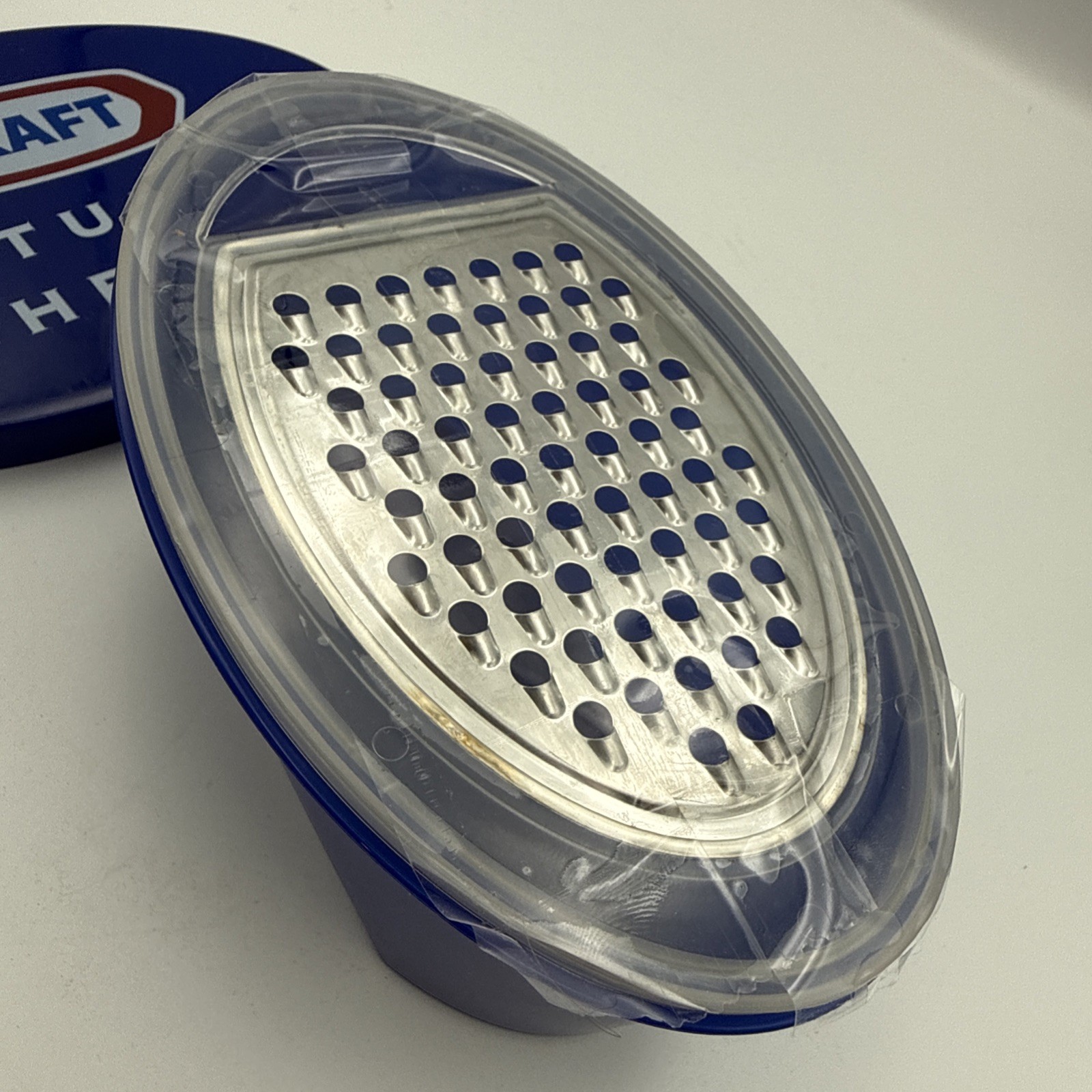 Kraft Natural Cheese Blue Plastic Storage Container w/ Grater Rare New Sealed