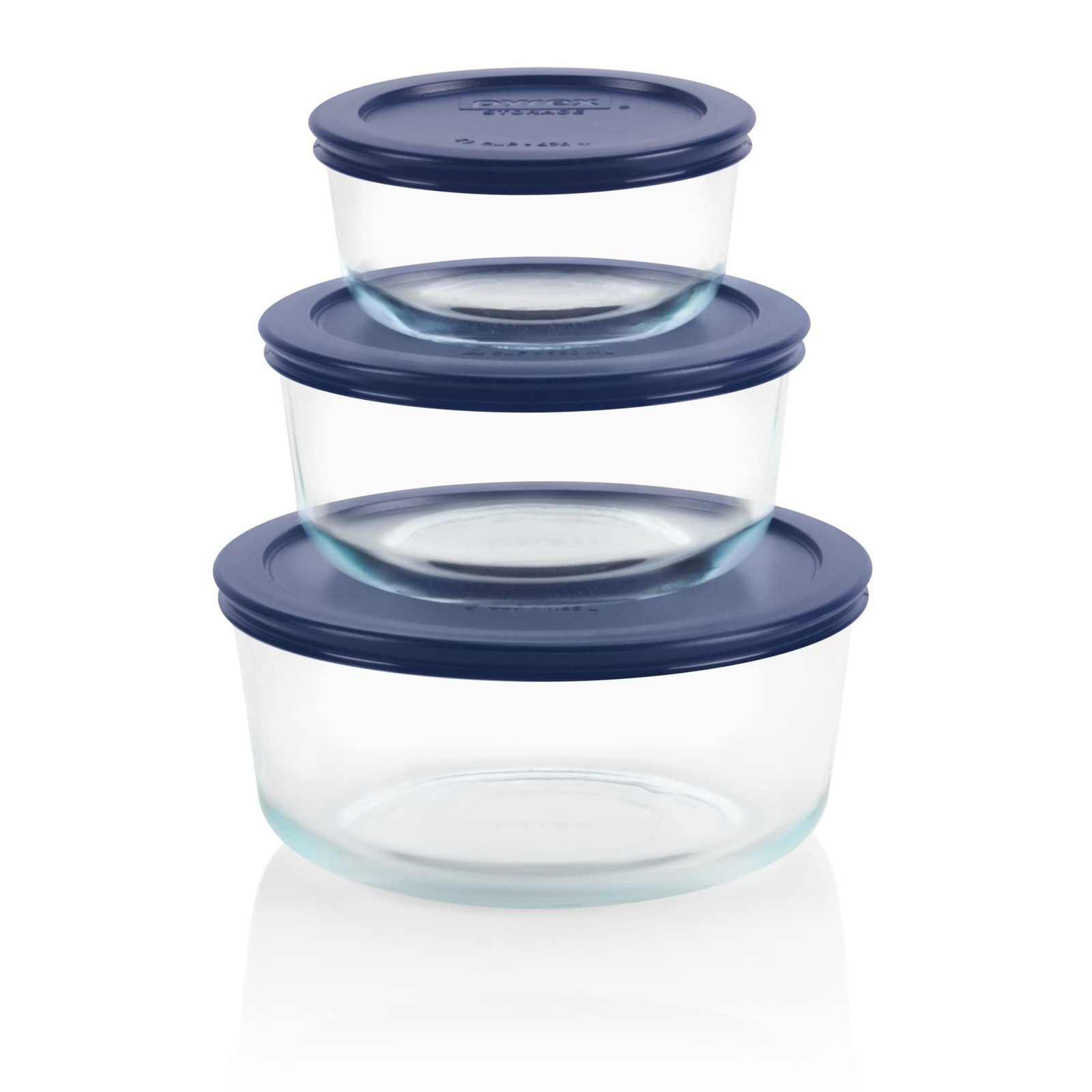 Pyrex Simply Store (3-Pack) Glass Food Storage Containers Set, (2, 4 &