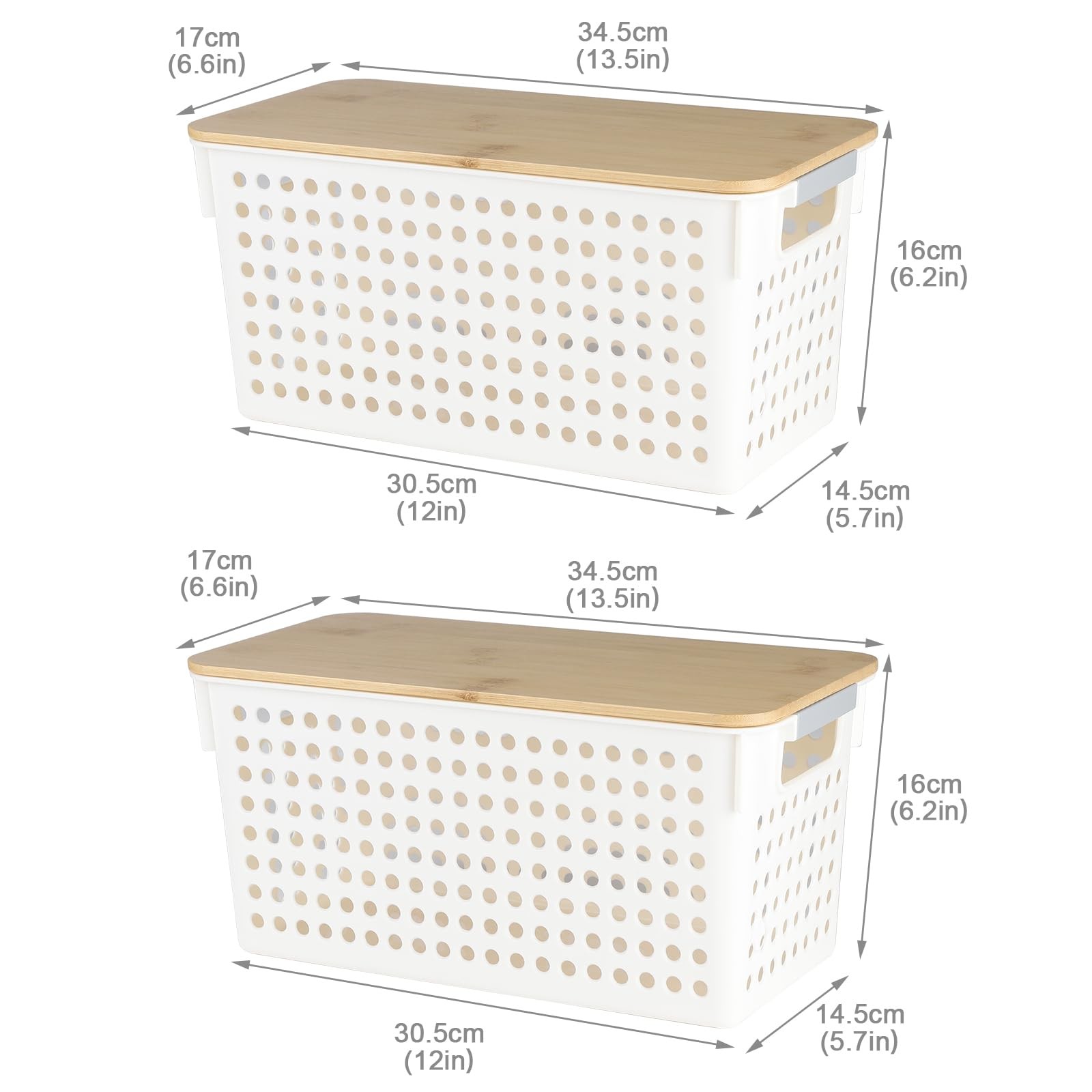 Xbopetda 2 Set Pantry Organizer and Storage, Plastic Potato 12″ x 5.7″ x 6.3″