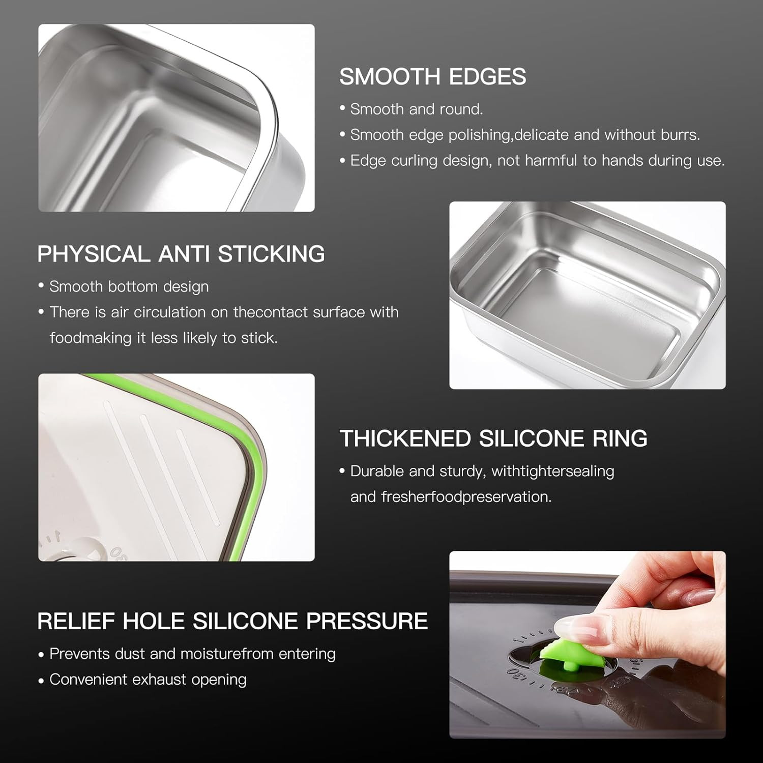 10-Piece Stainless Steel Food Storage Container Set with Airtight Lids – Durable